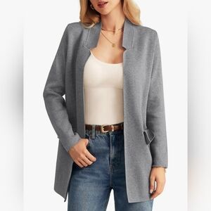 Grace Karin Women's Charcoal Open Front Sweater Blazer